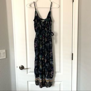 Tropical Geometric Navy Jumpsuit Romper
